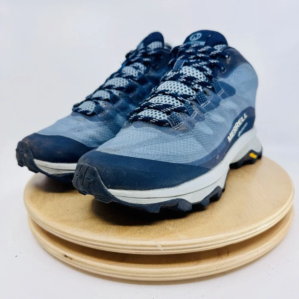 Merrell Moab Speed Mid GTX Hiking Boots Shoes Women's 6 Blue Gore-Tex